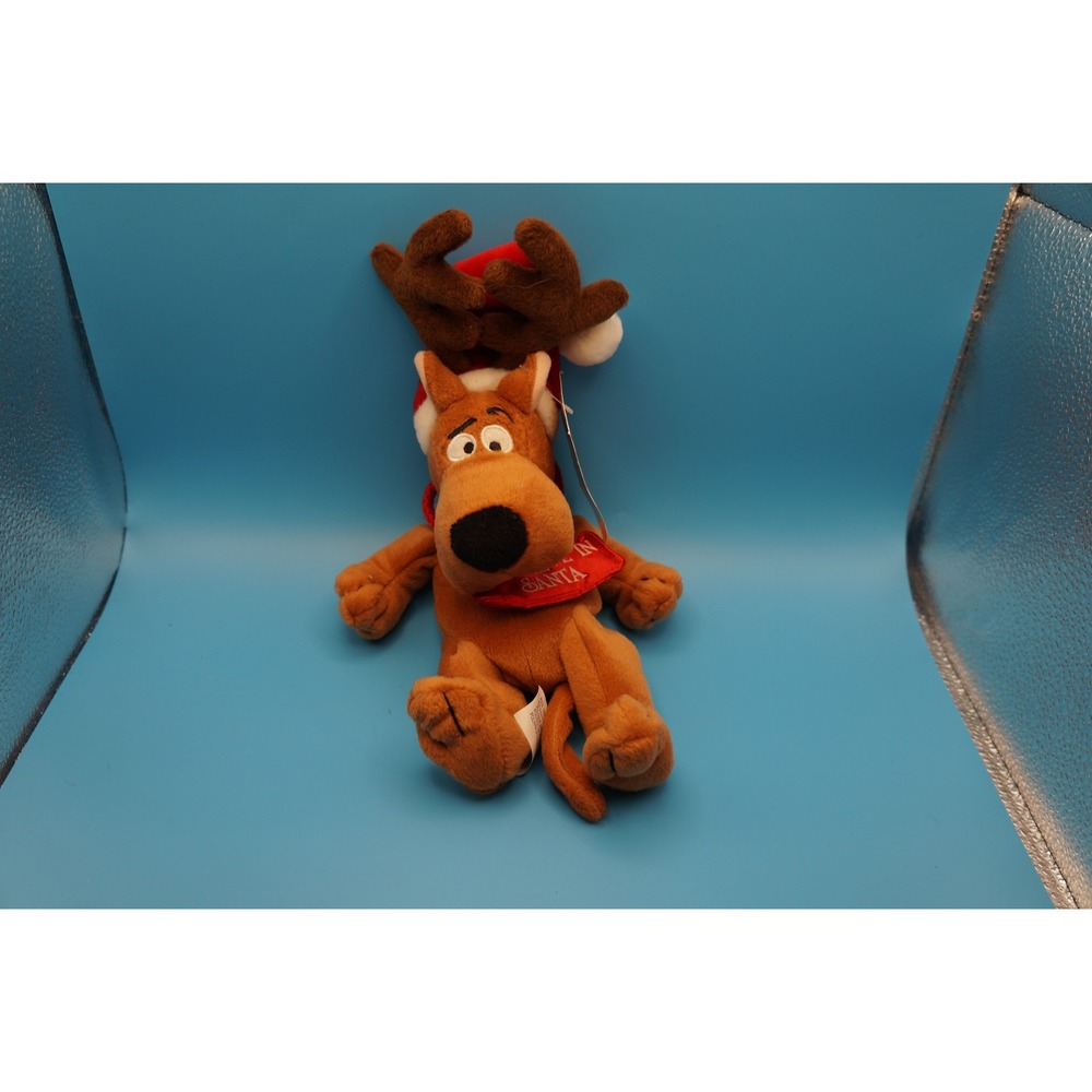 Scooby-Doo I Believe Bean Bag Christmas Plush Reindeer Antlers Santa Hat NWT